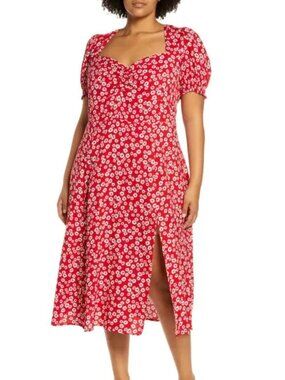 Reformation Red Floral Lacey Dress, Size 20